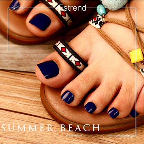 Fstrend 24kom čiste boje sjajni lažni nokti plavi akril puni poklopac kvadratni kratki lažni nokti ljetna plaža Press on nokat za žene i djevojke