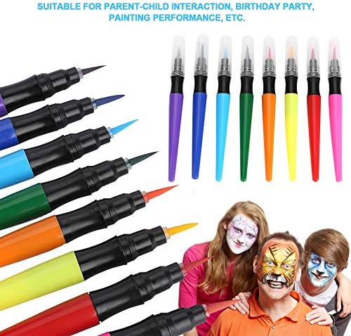 Olovke za farbanje tijela, 8 kom komplet četkica za farbanje lica umjetničke vodene olovke za crtanje početnici Set alat za šminkanje za izradu ukrasa za zabave