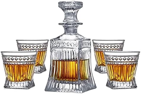 Dekanter za vino od viskija kristalni dekanter za viski koji sadrži 500ml Whisky Fashioned čaše za viski sa Petodelnim Dekanterom za odelo