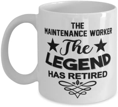 Šolja radnika za održavanje, legenda se povukla, novost jedinstvene ideje za poklone za radnika za održavanje, šolja za kafu šolja za čaj Bijela