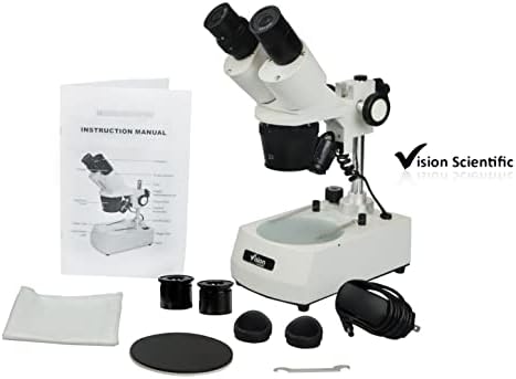 Vision Scientific VMS0002-LD-24-ES2 binokularni stereo mikroskop, WF10X i WF20X okulacije, 2x i 4x ciljevi, 20x, 40x i 80x uvećanja, gornje i donje LED osvjetljenje, 10V