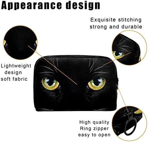 Kozmetičke vrećice za žene, torbe torbice šminkeri organizator za skladištenje šminke za makeup Girls, Crna mačka