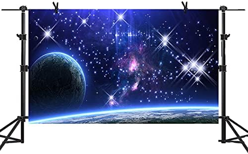 Tkanina Galaxy Pozadina Zvijezde Nebo Pozadina Tamno Plava Halo Glitters Zvijezde Ljubičasta
