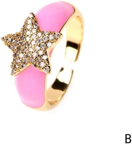 Oyalma Vintage šareni AAA Cirkon zvjezdani prstenovi za žene modni otvoreni prsten delikatan rođendan za par prijatelja nakit - a-40944