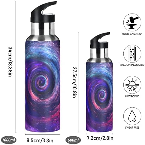 Glaphy Universe Galaxy 32 oz flaša za vodu, flaša za vodu sa slamnatim poklopcem izolovani Nerđajući čelik za trčanje, hodanje, putovanja, sport