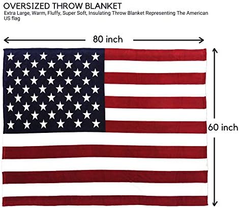Prevelika USA zastava Fleece baca, 60 inča x 80 inča crvena / bijela / plava