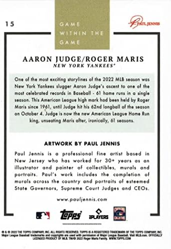 2022 Igra gornjeg dijelova unutar igre 15 Aaron sudac i Roger Maris bejzbol kartica - 62