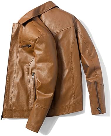 Muška pu umjetna kožna jakna zarez rever Slim Fit Zip Up biker Jacket Vintage Moto lagani Outwear kaput