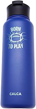 Melkiso 40oz boca od nehrđajućeg čelika, mornarsko plavi fudbal Logo sa širokim poklopcem u ustima, prenosivi ispis pitke, dvostruki zidni vakuum izolirani
