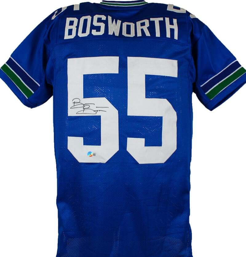 Brian Bosworth Autographied Blue Pro Style Jersey-Beckett w hologram crna