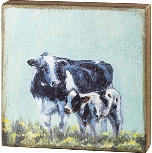 Primitivi kathy krava i kalf znaka, 10 x 10 x 1,75