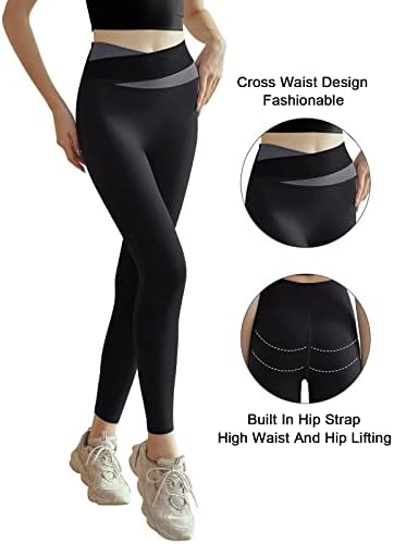 Vi Yoga ženski poprečni struk yoga gamaše crossever crossever Sportske hlače Tummy Control Workeut Trkenje