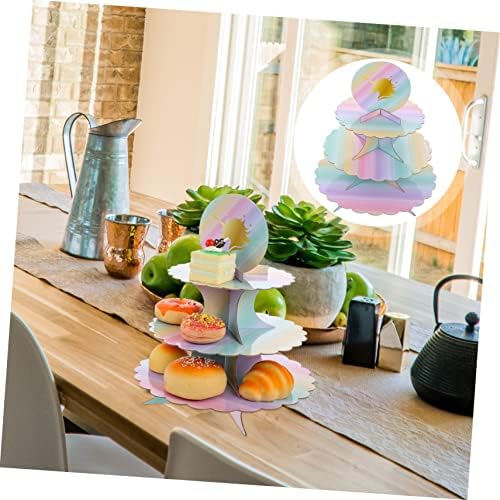 Prettyzoom 3pcs Cupcake Platers Girls Rođendan posluživanje - baby jednorog jednokratni uzorak