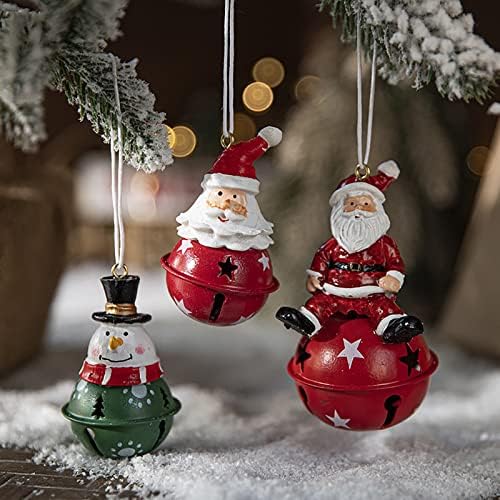 Božićna oslikana smola snjegović željeznog zvona na privjesak kreativni ukrasi božićna stablo privjesak visi shamrocks