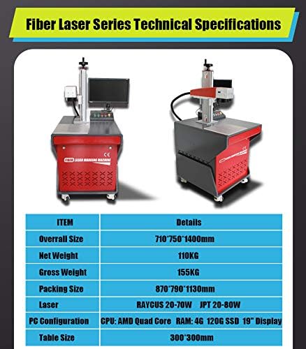 Desktop JPT Fiber Laser Engraver Mašina za lasersko označavanje 30w, 110×110mm sa rotacionom osovinom 80mm
