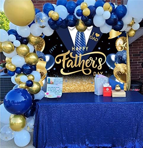 Sretan Dan očeva pozadina plavo zlato Glitter Balloon Dan očeva Party pozadina volim tatu Hvala ti tata porodični