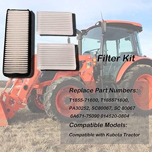 GetFarway Filter Kit T1855-71600 Kompatibilan s Kubota traktorom, zamijenite T185571600, PA30252,