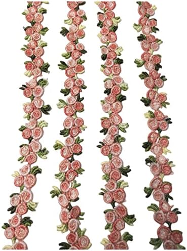 Autupy 5 dvorišta cvjetna čipka TRIM trešnja boja ruže vezerice čipke vrpce DIY APPLEY za šivanje zanata