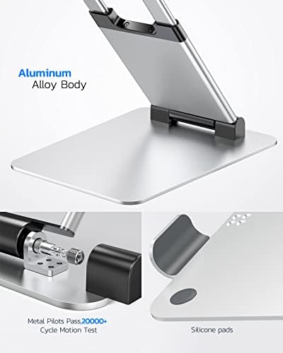 Nulaxy laptop stalak, ergonomski set za podnošenje laptopa pretvarač, podesiva visina od 2,1 do 13,8, podržava do 22kg, kompatibilna sa MacBook-om, sve laptopske tablete 11-17 - srebro