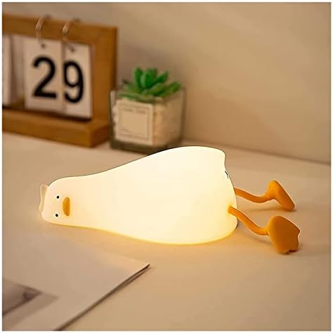 DEIOVR slatka patka noćno svjetlo, 3 nivoa Svjetlina svijetli patka za djecu, patka lampa 1200mAh punjiva patka