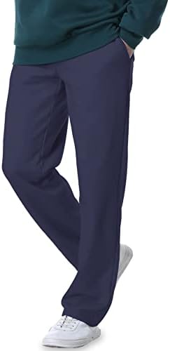 BEARTALON muške trenirke od mikro vlakana flis meke otvorene donje pantalone za vježbanje bočni džepovi vezice Ležerne Lounge pantalone
