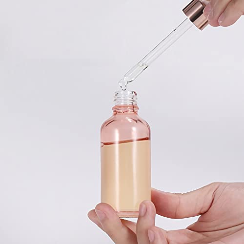 Dlibuy 24 komada prazan 100ml prozirne bočice ružičaste kapljice sa staklenim pipetima za esencijalno
