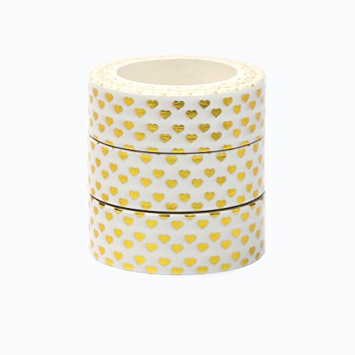 NatSumeBasics Wedding Washi Tape Set zlatna folija Hearts Washi Tapes Self-Sticky Love Decorative Craft Tape,