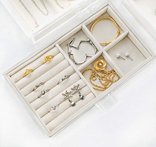 HBlife Clear kutija za nakit akrilni baršunasti Organizator nakita za žene sa 3 fioke prsten