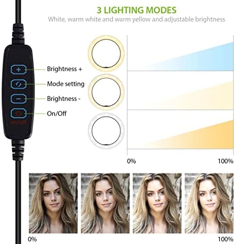 Svijetlo selfi prsten trobojno svjetlo kompatibilno s vašim Lenovo Yoga tabletom 2 8-inčni 10 inčni s daljinskim upravljačem za prijenos uživo / šminku / YouTube / TikTok / Video / snimanje