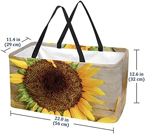 Lorvies torbe za višekratnu upotrebu suncokretova žuta cvjetna biljka sklopiva periva velika kanta za skladištenje korpa torba za kupovinu