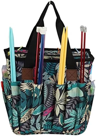 LUKEO Prijenosna torba za pletenje DIY Organizator za odlaganje pređe kukičane kuke igle korpa za konac