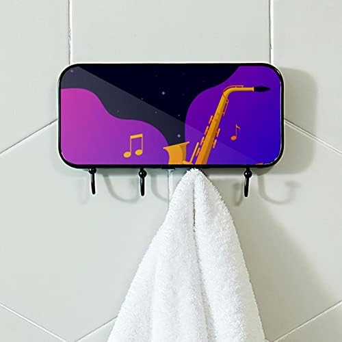 Lyetny držač ručnika zidni stalak za ručnike za kupaonicu dekor ogrtač ogrtač Odjeća svemirske zvijezde koje plutaju iz zlatnog saksofona vješalica za ručnike Organizator za pohranu