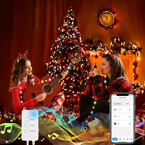 TRAMSMART SMART GLOBE Fairy Lights, 16.4Ft, 33Led Music Sync vodootporna USB LED niz vila, Rad sa Alexa i Google Home, Connect WiFi i Bluetooth, App i daljinski upravljana ukrasna svjetla