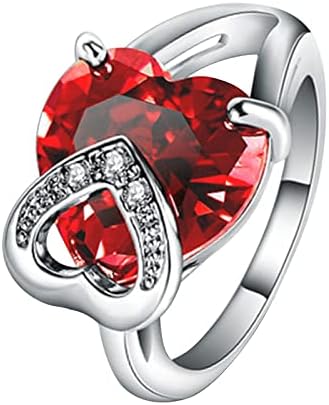 Vefsu Diamond u obliku srca Boja Zircon Crystal Micro Setting Ring nakit rođendan Prijedlog poklona bridalni angažman party prsten za prsten veličine 8