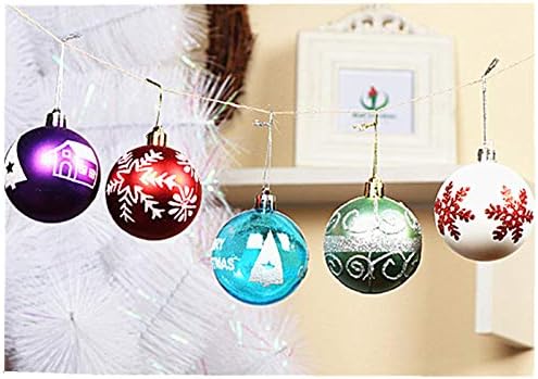 24kom Božić Ball Baubles,2.4 Shatterproof razne Painting Snowflake Patterns Hang Balls privjesak za Božić Tree Decoration