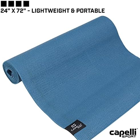Capelli Sport Yoga Mat non Slip, all Purpose PVC Memory Foam podloga za fitnes i trening, plava, 7 mm