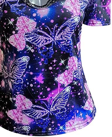 Extensor Camisa de Moda 2023 Para Mujer, Blusa Cvjetni vrhovi Camiseta de Manga Corta Con Cuello en V, Blusas