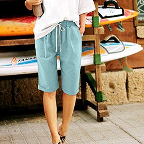 Ženska elastična struka kratke hlače Ležerne prilike sa labavom fit duljine koljena Bermuda kratke hlače sa crtežom 2023 ljetna plaža moda