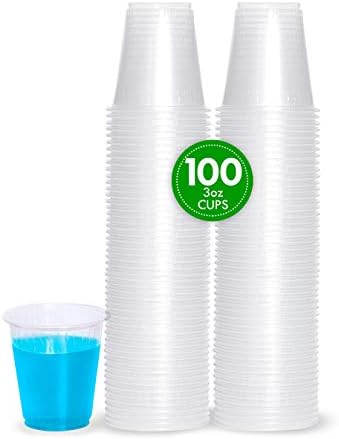 Plastipro 3 oz plastike za jednokratnu upotrebu srednje težine Clear čaše za piće 100 posjeta]