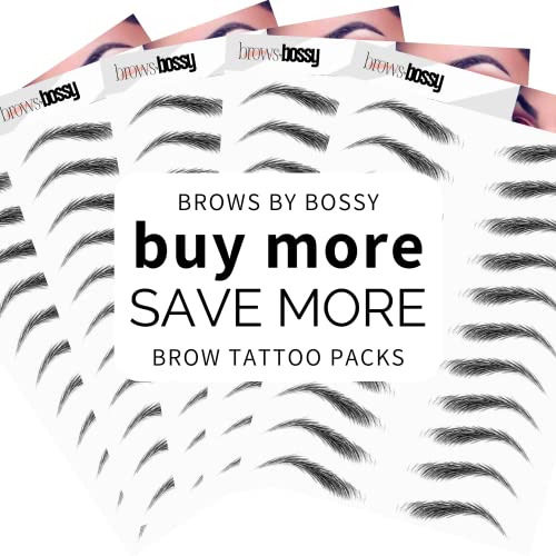 Brows by Bossy 10 pakovanja privremene tetovaže obrva vodootporne naljepnice za obrve, lažne tetovaže kosa poput Peel Off instant Transfer obrve za žene i muškarce | prirodni potezi, oblikovanje