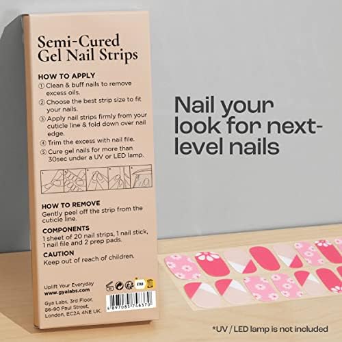 Gya Labs set naljepnica za nokte-dugotrajni nokti za žene - Polusušene gel trake za nokte - naljepnice za nokte