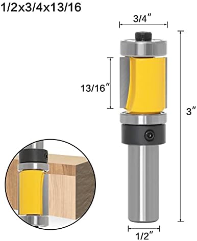 1/2 12 mm rutera za ispiranje rutera s dvostrukim ležajem za obrezivanje drva i proreznog bita za glodanje karatnog glodalice za glodanje drveta