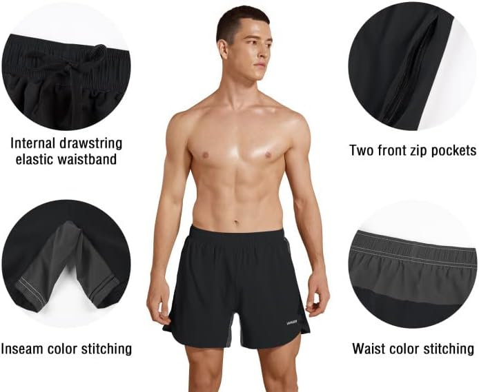 VAYAGER muške kratke hlače za trčanje od 5 inča za brzo sušenje atletskih performansi s podlogom i