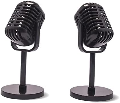 Lsenrioy 2 kom Retro mikrofon rekviziti Model ，Vintage mikrofon sa postoljem Model ，plastični