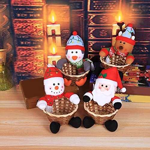 Sretan Božić Candy Storage Basket Santa snjegović tkane korpe za čuvanje Basket Božić dekoracije Desktop Candy