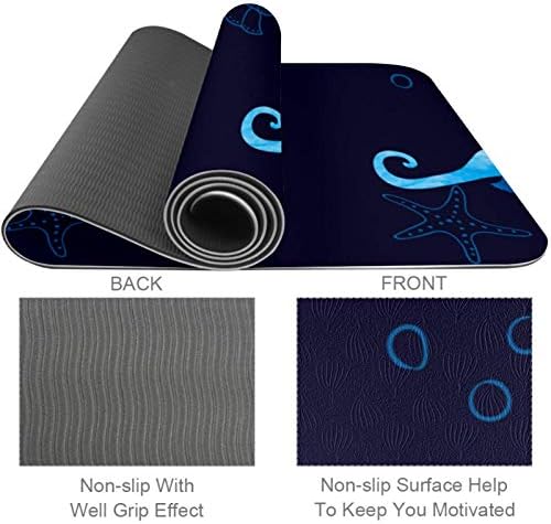 Siebzeh Navy Blue morski morski konj Starfish Premium Thick Yoga Mat Eco Friendly Rubber Health & amp; fitnes