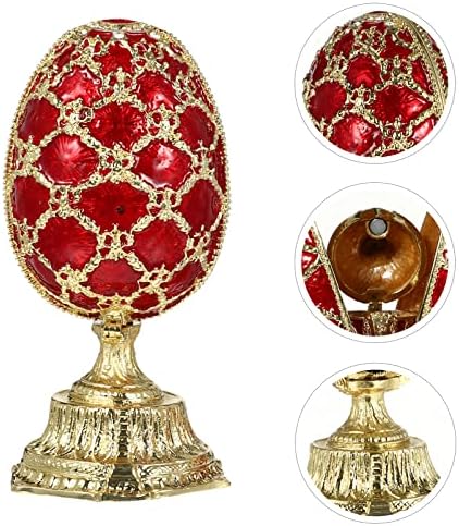 Abaodam božićne ruske jaja jaje šarke minđuše ručno-bogati uskršnji bomboni Favori Day oblika oblika za stil praznične pjenušave ukrase crvene košare za zabavu Pokloni Metal