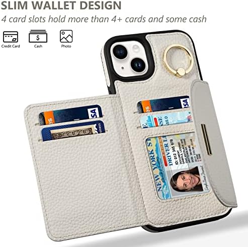 Keallce futrola za iPhone 14 Plus 6.7 2022, preklopna torbica za novčanik sa 4 slota za kartice, nosač držača