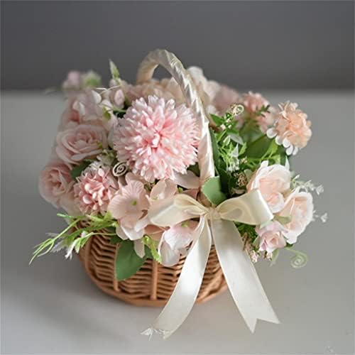 ZHUHW pletena pletena korpa za cvijeće, sa ručkom vjenčane korpe za cvijeće, za uređenje kućne bašte