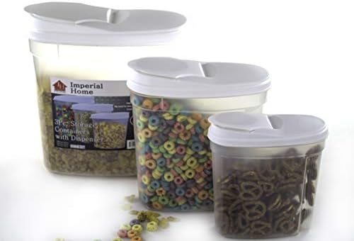 Lexi Home plastični dozatori žitarica 3 Kom Set - plastični kontejneri za skladištenje hrane bez BPA - hermetičko skladištenje suve hrane